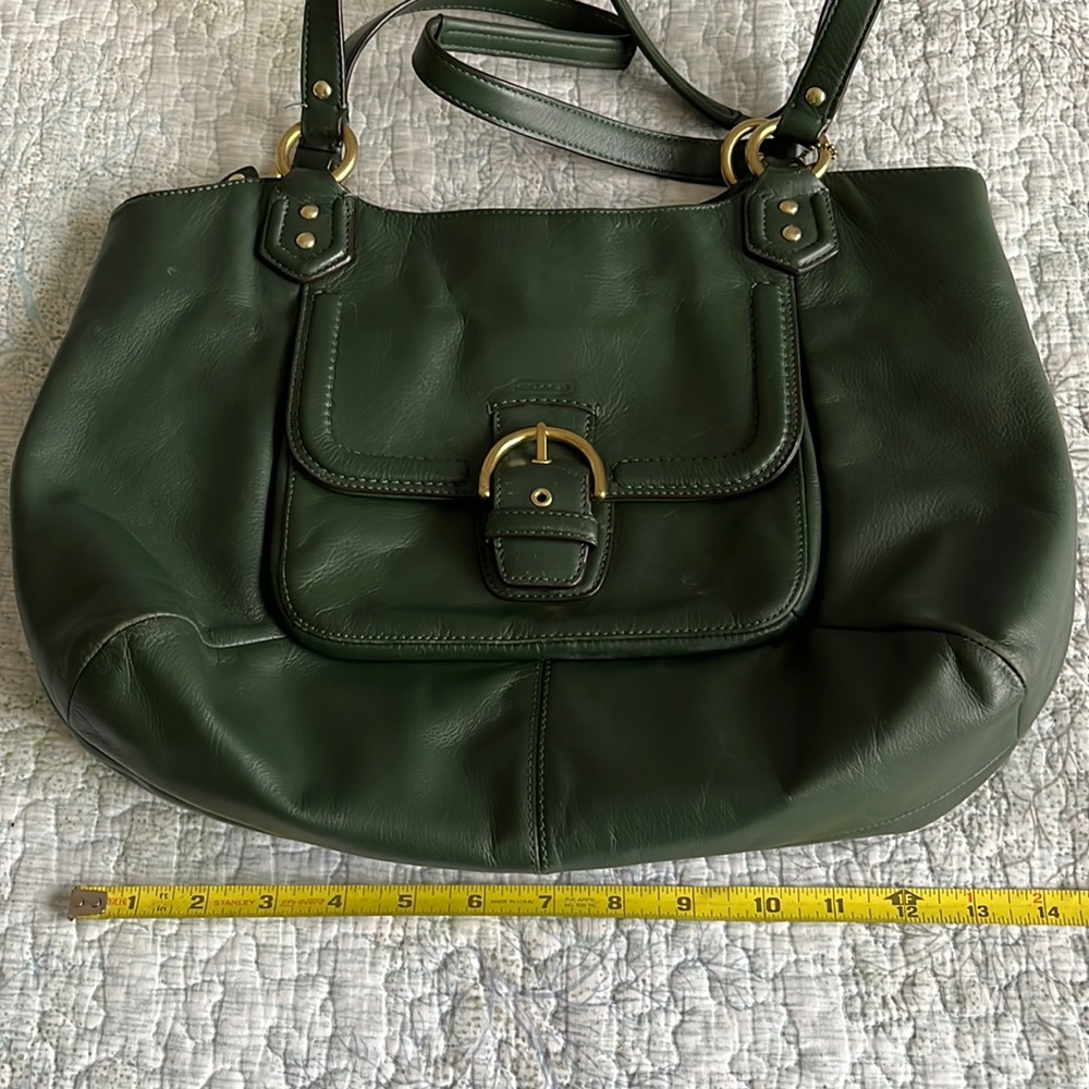 Forest Green Coach Shoulder Bag